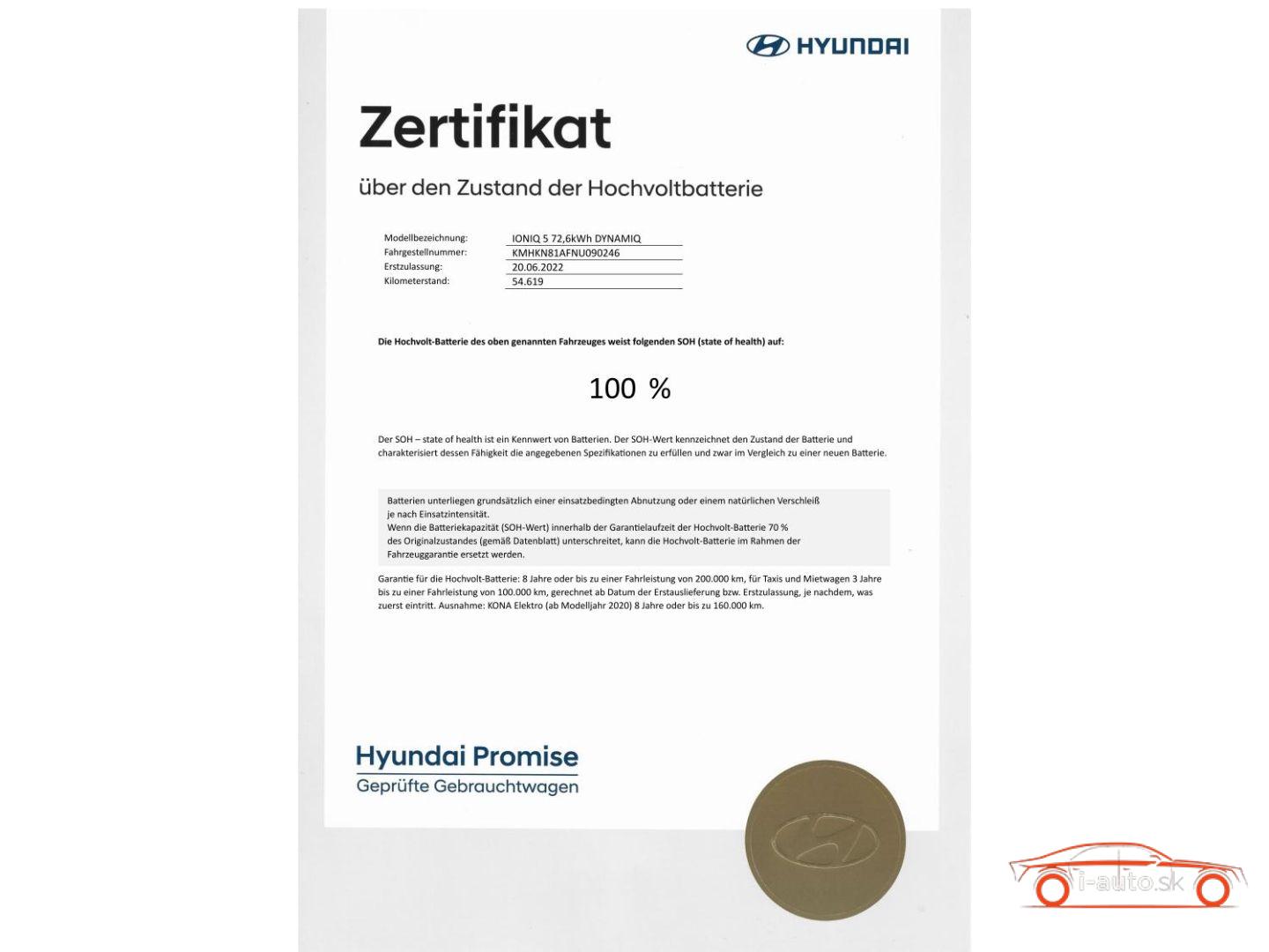 Hyundai Ioniq 5 DYNAMIQ 72,6kWh za 31500€